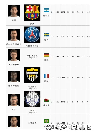 实况足球2017任意球排名前十球员脸型一览，顶尖高手尽显风采