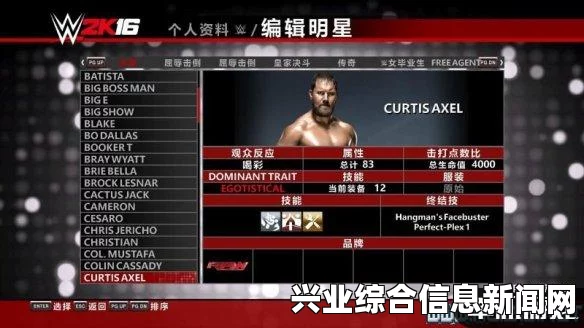 WWE 2K16 如何自定义女性角色，自定义女性角色方法