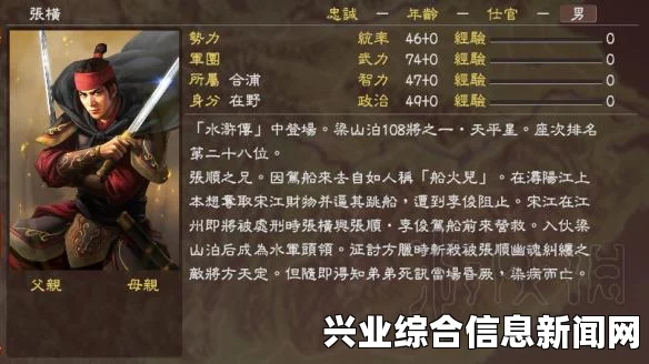 三国志13水浒武将自创及数据全面解析