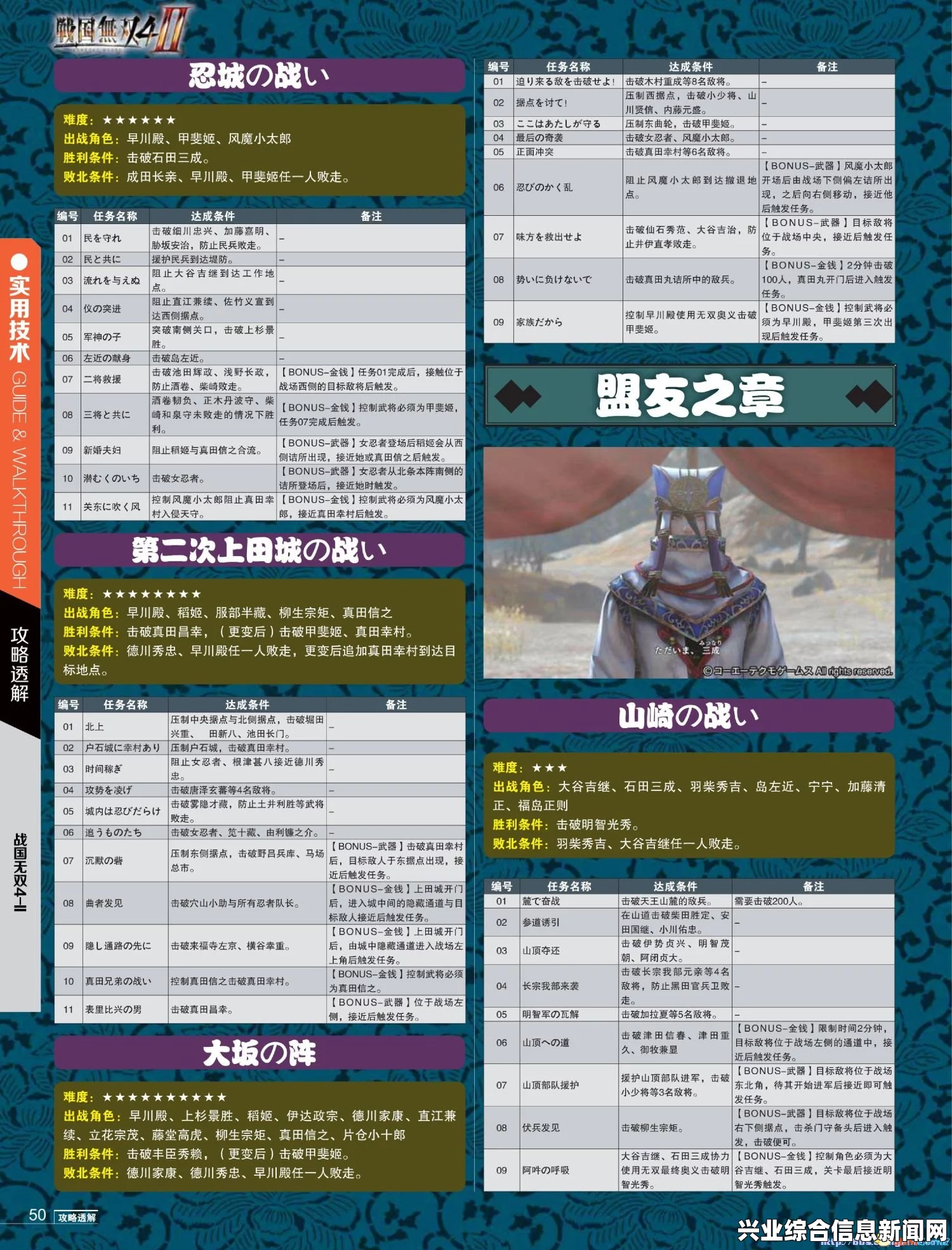 战国无双4-2 全任务奖杯成就系统玩法图文攻略PDF