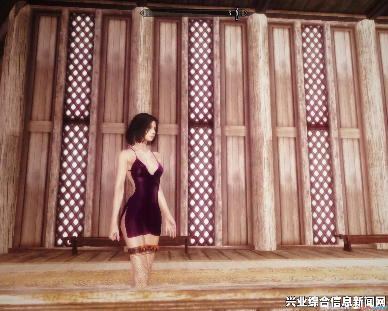 上古卷轴5，粉红色暴露向旗袍短裙服装MOD介绍与体验分享