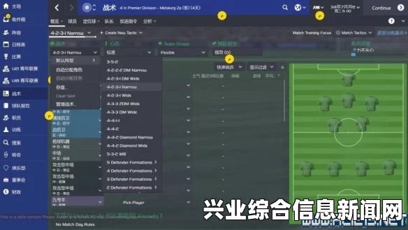 足球经理2015，技战术及阵型详解