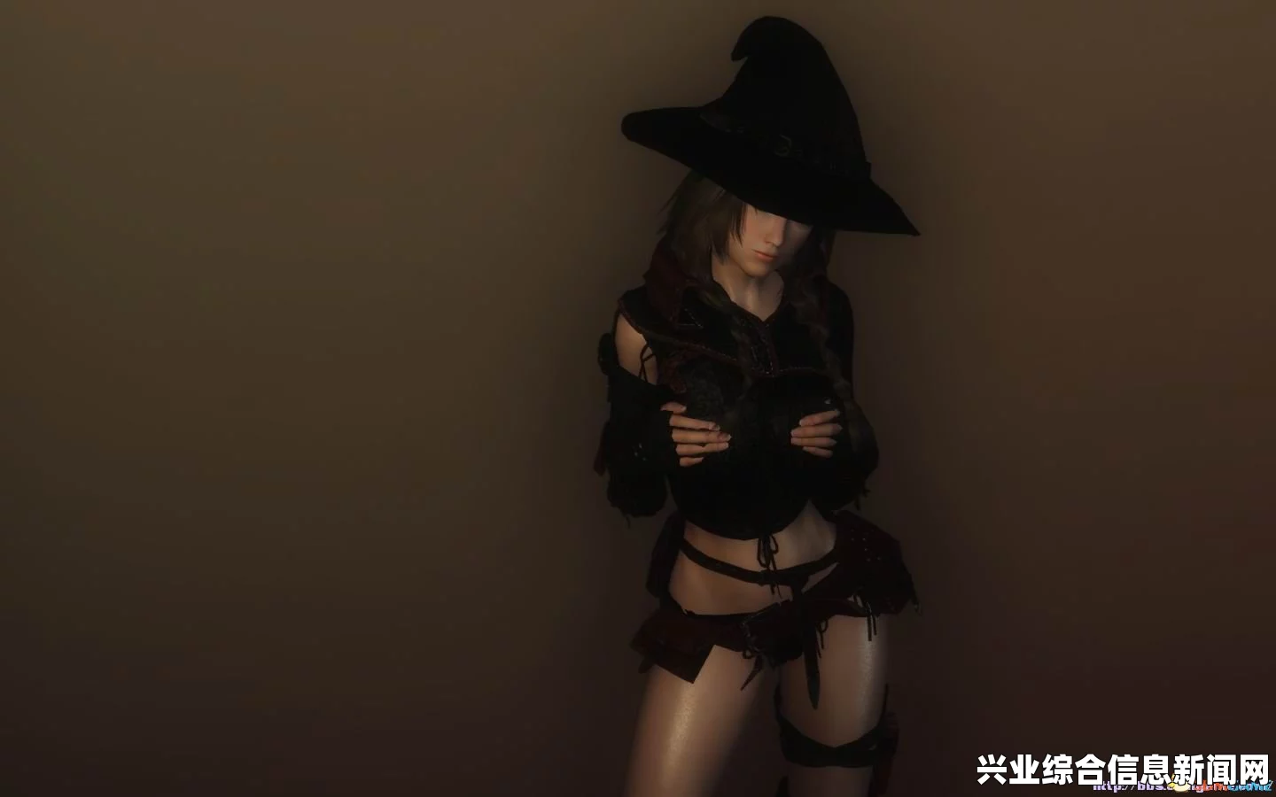 上古卷轴5，服装MOD的魅力—黑色性感丝袜侧身裙女巫服装