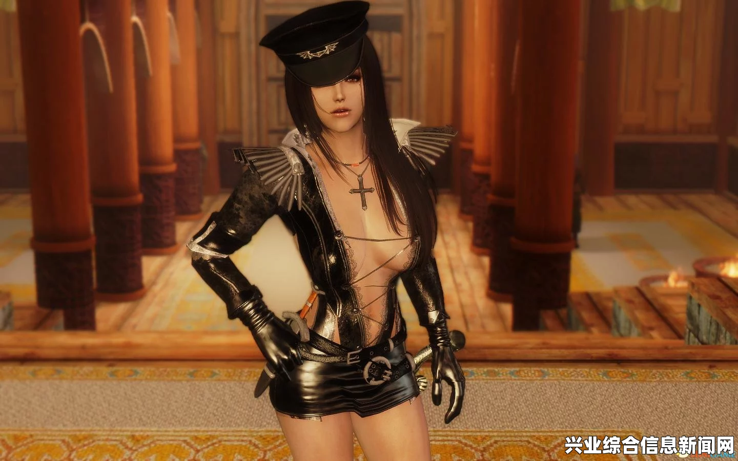 上古卷轴5，警官随从MOD的巨乳长腿高跟皮裤风采展示