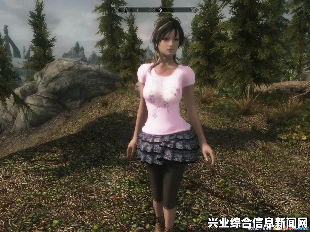 上古卷轴5，自制服装—红粉现代风爆乳短裙