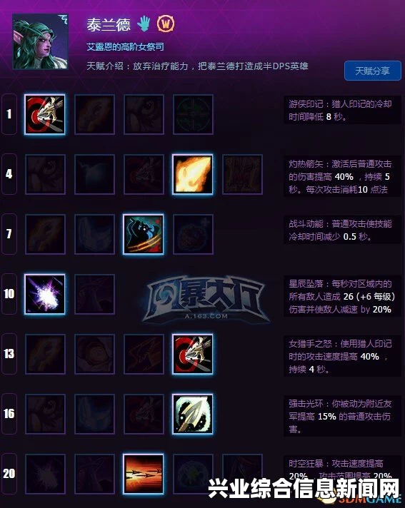 风暴英雄泰兰德天赋技能心得及天赋加点攻略