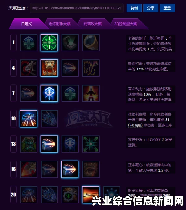 雷诺天赋技能概述